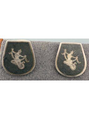 Vintage Siam Cuff Links Sterling Silver Niello Dancer Thailand